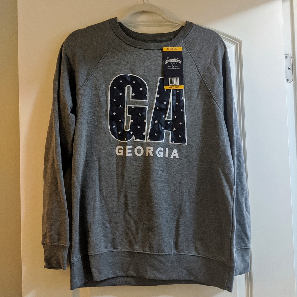 NWT State of Mind Georgia Star Sweatshirt Size M
